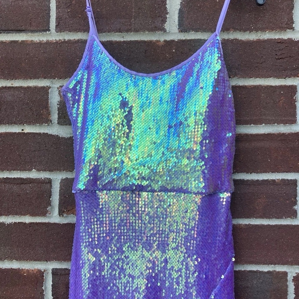 Midnight Doll Sequin Purple Prom Pageant HOCO  Dress Juniors Size 1 (kk-)